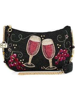 Mary Frances Bordeaux Beaded Handbag