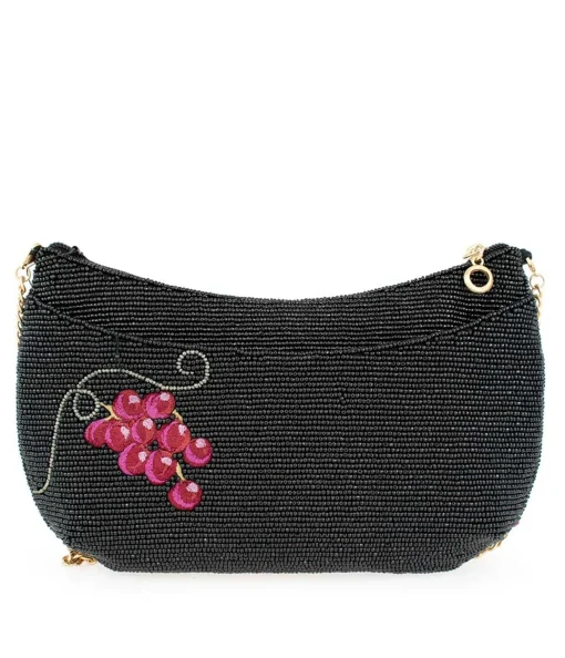 Mary Frances Bordeaux Beaded Handbag