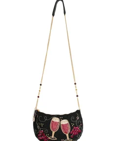 Mary Frances Bordeaux Beaded Handbag