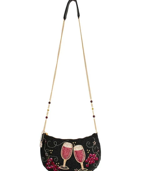 Mary Frances Bordeaux Beaded Handbag