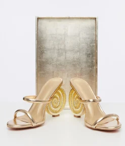Metallic Gold Seashell Heels