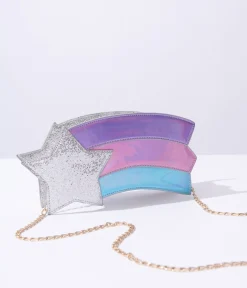Metallic Rainbow & Silver Shooting Star Bag