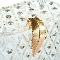 Milanblocks 1950s The Princess Clear Crystal Acrylic Box Clutch Handbag