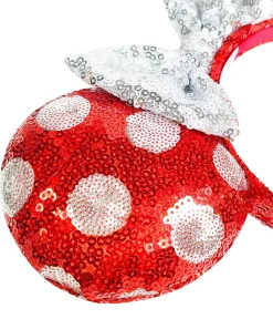 Minnie Mouse Red & White Polka Dot Sequin Plush Headband