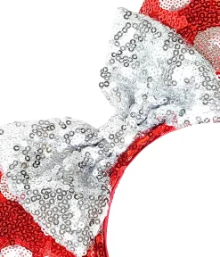 Minnie Mouse Red & White Polka Dot Sequin Plush Headband