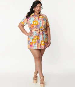Multicolor Patchwork Print Mini Dress