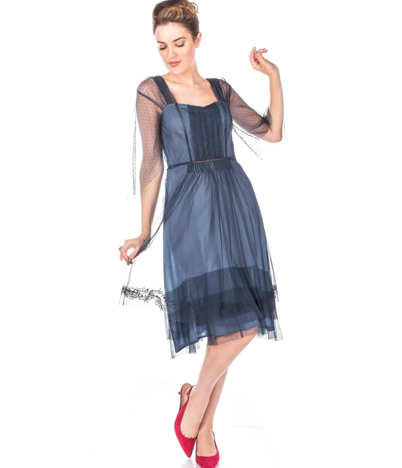 Nataya 1920s Indigo Vintage Style Flapper Dress