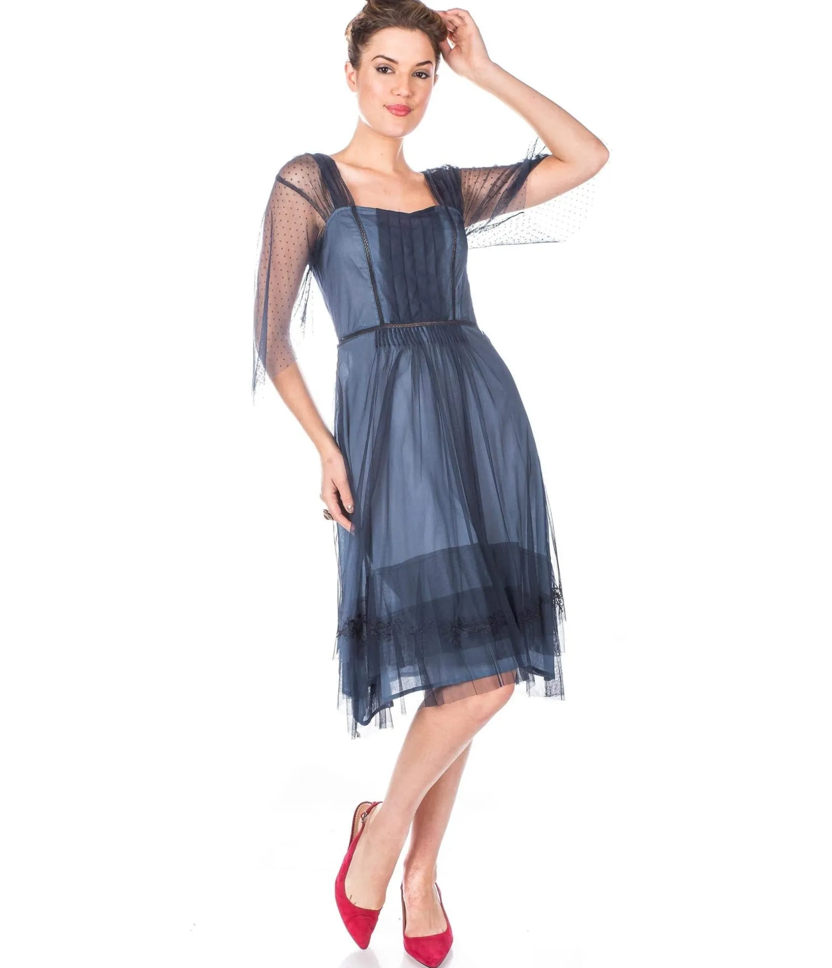 Nataya 1920s Indigo Vintage Style Flapper Dress