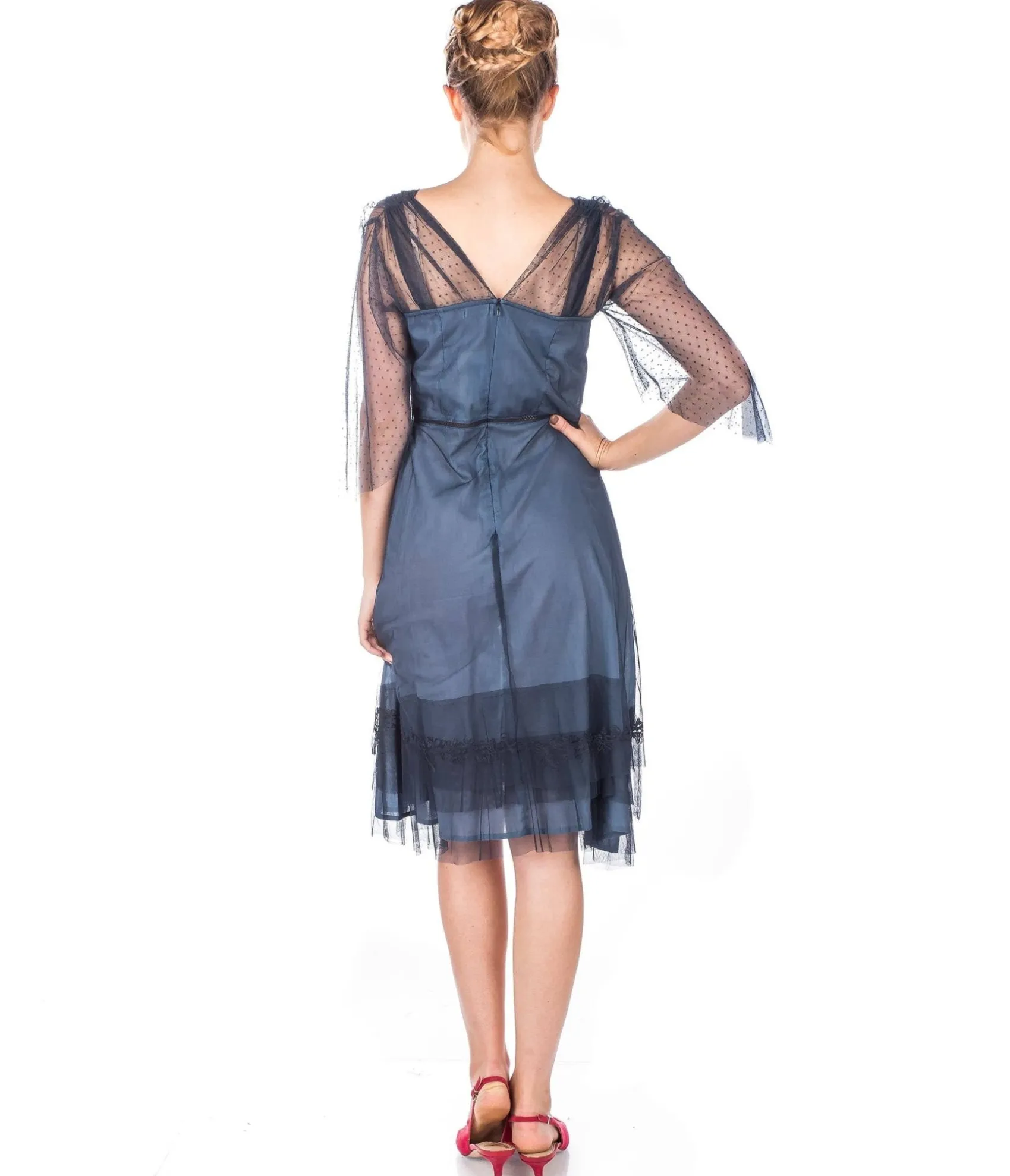 Nataya 1920s Indigo Vintage Style Flapper Dress