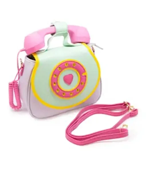 Pink & Green Ring Ring Phone Convertible Handbag