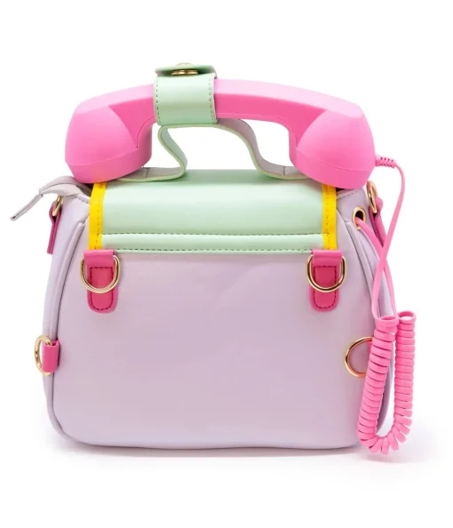 Pink & Green Ring Ring Phone Convertible Handbag