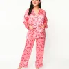 Pink Candy Cane Satin Pajama Set