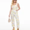 Purple & Yellow Pastel Floral Jumpsuit