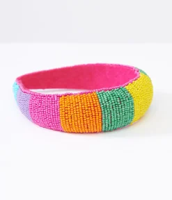 Rainbow Beaded Chunky Headband