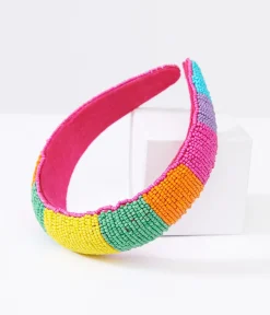 Rainbow Beaded Chunky Headband