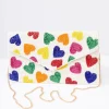 Rainbow Beaded Heart Clutch Handbag