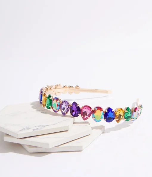 Rainbow Rhinestone Headband