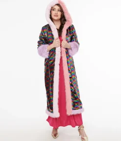 Rainbow Sequin Long Coat