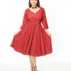 Red & Black Polka Dot Genevieve Swing Dress