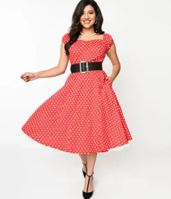 Red & White Polka Dot Sweet Spot Swing Dress