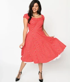 Red & White Polka Dot Sweet Spot Swing Dress