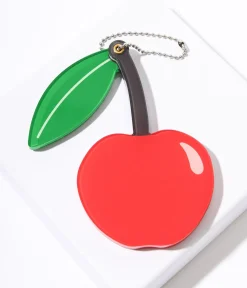 Red Cherry Mirror Keychain