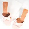 Retro Style Light Pink Embossed Crocodile Heels