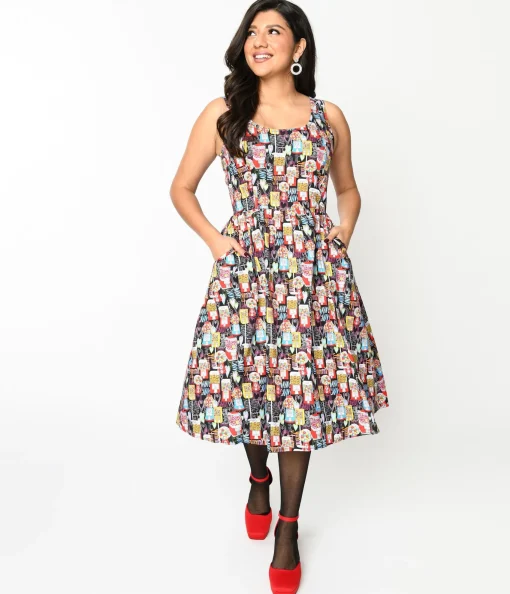 Retrolicious Black Gumball Machine Swing Dress
