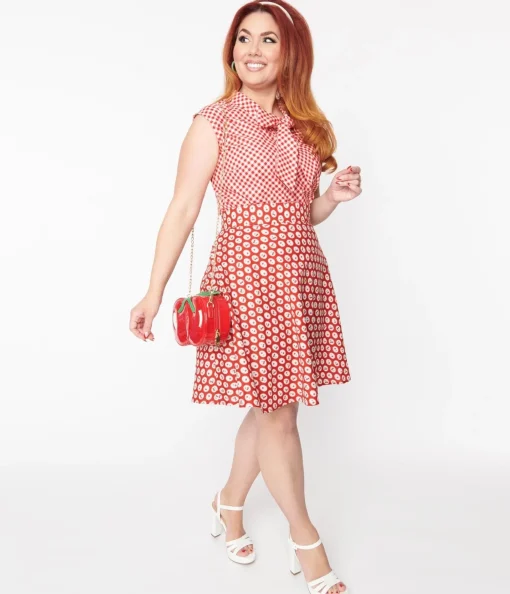 Retrolicious Red Cherry Flare Skirt