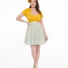 Retrolicious 1950s Rainbow Diagonal Stripe Skater Skirt