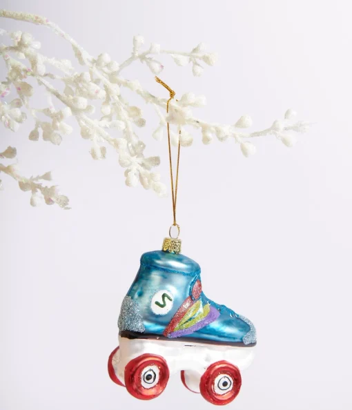Rollerskate Glass Ornament