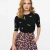 Royal Monk 1950s Black & Rainbow Candy Sweater