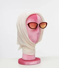1950s Beige Chiffon Hair Scarf