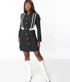 1970s Black & White Bow Coat