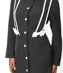 1970s Black & White Bow Coat