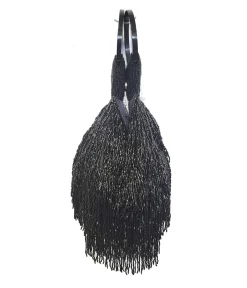 1920s Black Beaded Fringe Wristlet