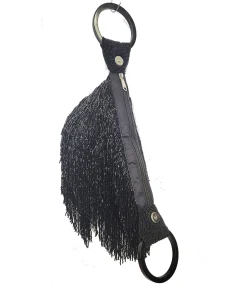 1920s Black Beaded Fringe Wristlet