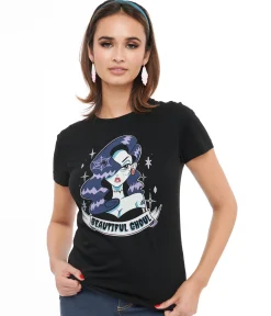 1950s Black Beautiful Ghoul Fitted Graphic Tee