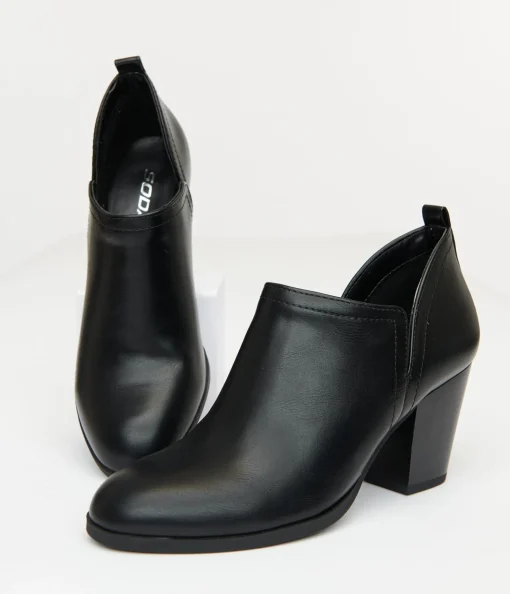 1970s Black Leatherette Ankle Booties