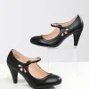 1920s Black Leatherette Mary Jane Heels