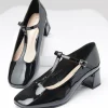 1920s Black Patent Leatherette T-Strap Heels