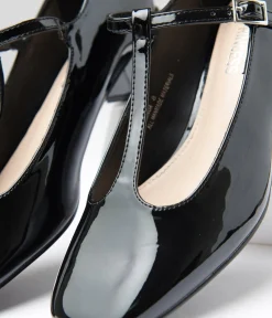 1920s Black Patent Leatherette T-Strap Heels