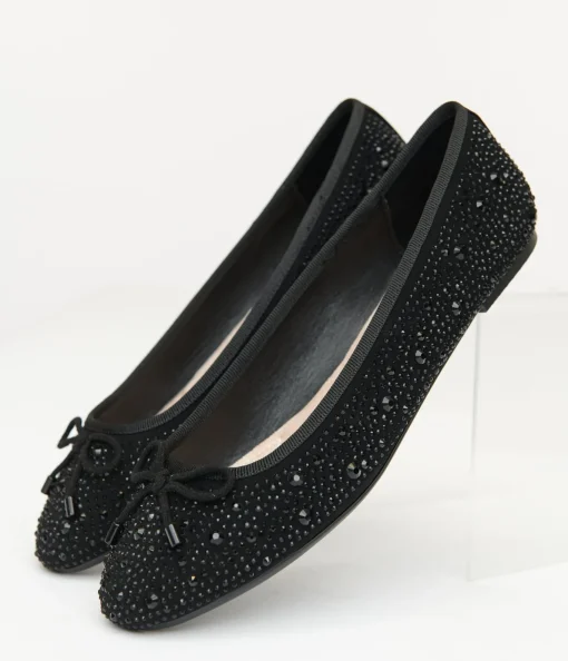 1960s Black Sparkle Flats
