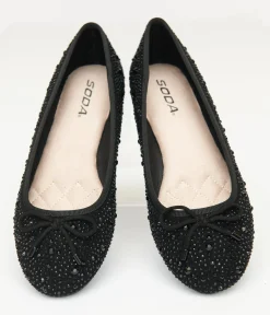1960s Black Sparkle Flats