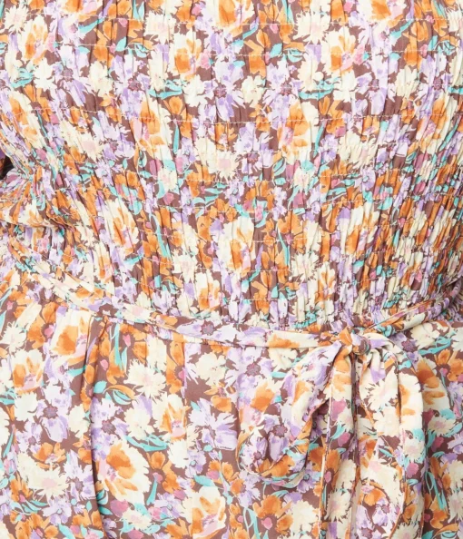 1970s Brown Daisy Floral Jumpsuit