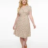 1950s Cream & Multicolor Floral Fit & Flare Dress