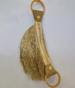 1920s Gold Beaded Fringe Wristlet