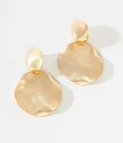 1930s Gold Circle Art Deco Earrings