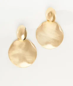 1930s Gold Circle Art Deco Earrings