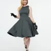 1950s Grey Swing Dress